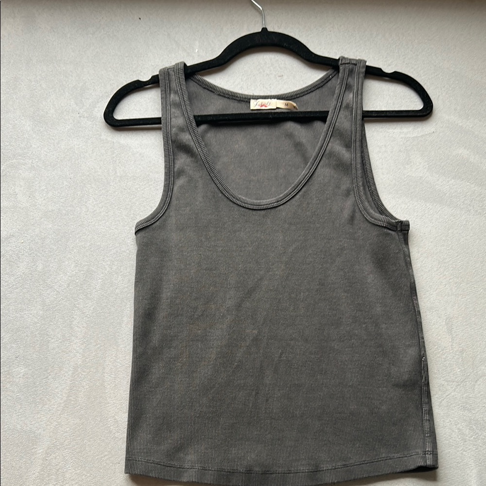 Faherty Gray Fitted Tank Top